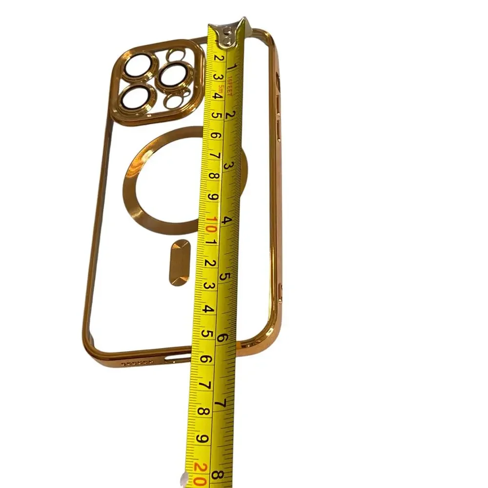 iPhone 13 Magnetic Case [MagSafe Compatible] Full Camera Lens Protector Gold Edg
